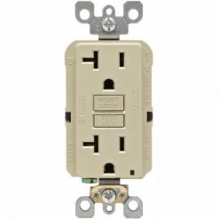 Leviton GFNT2-I 20A SmartlockPro Self-Test GFCI Duplex Recpt, Ind Light, Wire Leads, Ivory