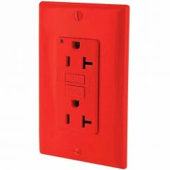 Leviton GFNT2-R 20A SmartlockPro Self-Test GFCI Duplex Recpt, Ind Light, Wire Leads, Red