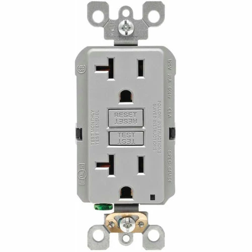 Leviton GFNT2-GY 20A SmartlockPro Self-Test GFCI Duplex Recpt, Ind Light, Wire Leads, Gray 3 Leviton GFNT2-GY 20A SmartlockPro Self-Test GFCI Duplex Recpt, Ind Light, Wire Leads, Gray