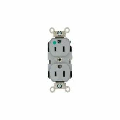 Leviton 8200-Gy 15a, 125v, Duplex Receptacle, Gray - Pkg Qty 10