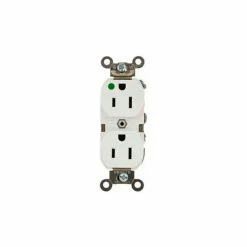 Leviton 8200-Hlw 15a, 125v, Duplex Receptacle, White - Pkg Qty 10