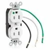 Leviton 8200-Lw 15a, 125v, Slim Body Duplex Receptacle, Grounding, White - Pkg Qty 10 -Switches, Receptacles & Sensors Sales LEV 8200 LW