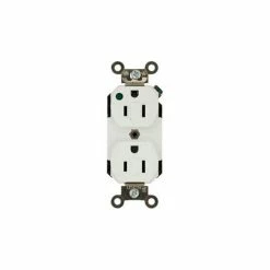 Leviton 8200-Plw 15a, 125v, Duplex Receptacle, Self Grounding, White - Pkg Qty 10