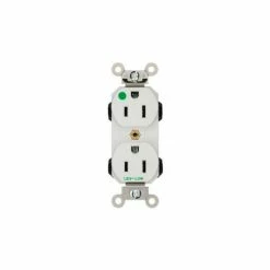 Leviton 8200-W Duplex Receptacle, Straight Blade, Self Grounding, White - Pkg Qty 10