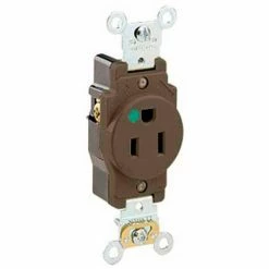 Leviton 8210 15a, 125v, Single Receptacle, Brown - Pkg Qty 10