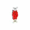 Leviton 8210-R 15a, 125v, Single Receptacle, Red - Pkg Qty 10 -Switches, Receptacles & Sensors Sales LEV 8210 R