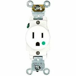 Leviton 8210-W 15a, 125v, Single Receptacle, White - Pkg Qty 10
