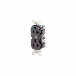 Leviton 8300-E 20a, 125v, Duplex Receptacle, Black - Pkg Qty 10