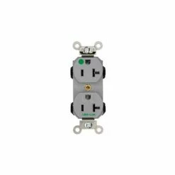 Leviton 8300-Gy 20a, 125v, Duplex Receptacle, Self Grounding, Gray - Pkg Qty 10