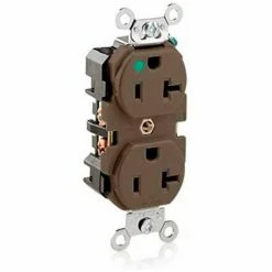 Leviton 8300-H 20A, 125V, Duplex Receptacle, Brown - Pkg Qty 10