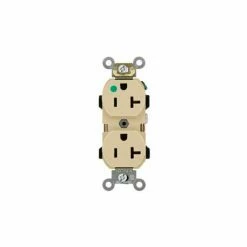 Leviton 8300-HI 20A, 125V, Duplex Receptacle, Ivory - Pkg Qty 10