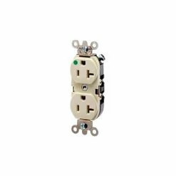 Leviton 8300-Hli 20a, 125v, Duplex Receptacle, Ivory - Pkg Qty 10