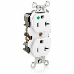 Leviton 8300-HW 20A, 125V, Duplex Receptacle, White - Pkg Qty 10