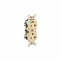 Leviton 8300-Igi Duplex Receptacle, Straight Blade, Isolated Ground, Ivory - Pkg Qty 10