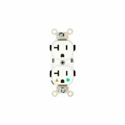 Leviton 8300-Igw Duplex Receptacle, Straight Blade, Isolated Ground, White - Pkg Qty 10