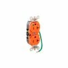Leviton 8300-Lig 20a, 125v, Slim Body Duplex Receptacle, Orange - Pkg Qty 10 -Switches, Receptacles & Sensors Sales LEV 8300 LIG