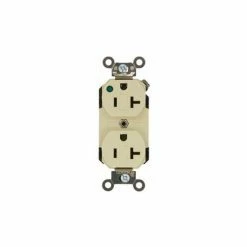 Leviton 8300-Pli 20a, 125v, Duplex Receptacle, Self Grounding, Ivory - Pkg Qty 10