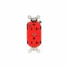 Leviton 8300-Plr 20a, 125v, Duplex Receptacle, Self Grounding, Red - Pkg Qty 10 -Switches, Receptacles & Sensors Sales LEV 8300 PLR