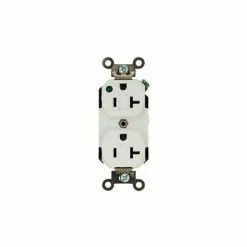 Leviton 8300-Plw 20a, 125v, Duplex Receptacle, Self Grounding, White - Pkg Qty 10