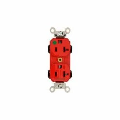 Leviton 8300-R 20a, 125v, Duplex Receptacle, Red - Pkg Qty 10
