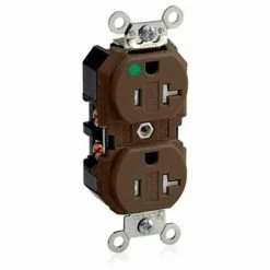 Leviton 8300-Sg 20a, 125v, Duplex Receptacle, Self Grounding, Brown - Pkg Qty 10