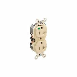 Leviton 8300-Sgi Duplex Receptacle, Straight Blade, Self Grounding, Ivory - Pkg Qty 10