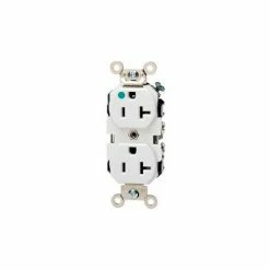 Leviton 8300-W 20a, 125v, Duplex Receptacle, White - Pkg Qty 10
