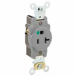 Leviton 8310-Gy 20a, 125v, Single Receptacle, Gray - Pkg Qty 10