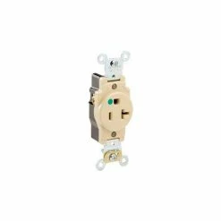 Leviton 8310-W 20a, 125v, Single Receptacle, White - Pkg Qty 10