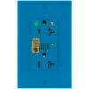 Leviton 8380-Igb Decora Dplx Surge Prot Recpt, Iso Grd, Ind Lht & Alarm 20a, Blue -Switches, Receptacles & Sensors Sales LEV 8380 IGB