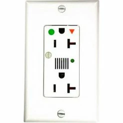 Leviton 8380-Igw Decora Dplx Surge Prot Recpt Iso Grd, Ind Lht & Alarm 20a, White