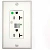 Leviton 8380-W Decora Dplx Surge Prot Recpt, Indicator Light & Alarm, 20a, White -Switches, Receptacles & Sensors Sales LEV 8380 W