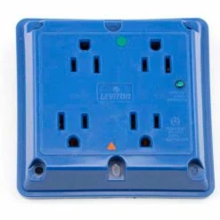 Leviton 8480-Igb 4-In-1 Receptacle, Straight Blade, Hospital Grade, Blue