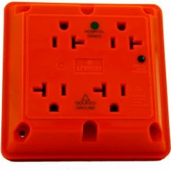 Leviton 8490-Ig 20a 4-In-1 Surge Receptacle W/ Indicator Lht, Iso Ground, Orange