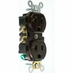 Leviton CR020 20A, 125V, Slim Body Duplex Receptacle, Brown - Pkg Qty 10