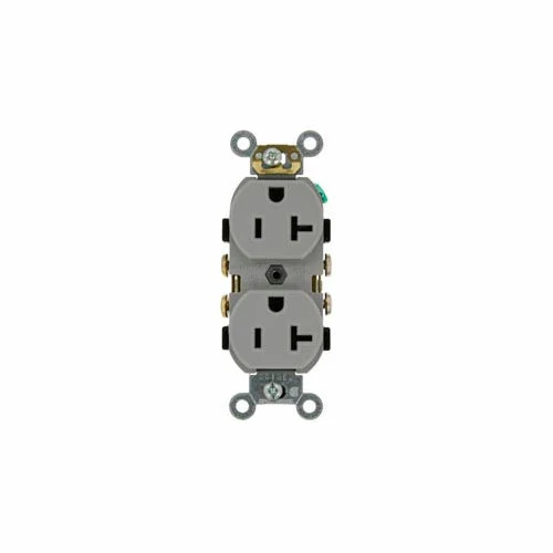 Leviton CR020-GY 20A, 125V, Slim Body Duplex Receptacle, Gray - Pkg Qty 10 3 Leviton CR020-GY 20A, 125V, Slim Body Duplex Receptacle, Gray - Pkg Qty 10