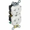 Leviton CR020-W 20A, 125V, Slim Body Duplex Receptacle, White - Pkg Qty 10 -Switches, Receptacles & Sensors Sales LEV CR020 W