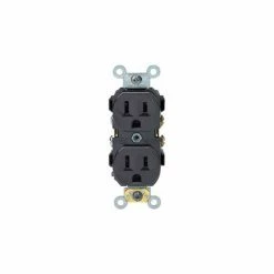 Leviton CR15 15A, 125V, Duplex Receptacle, Self Grounding, Brown - Pkg Qty 10