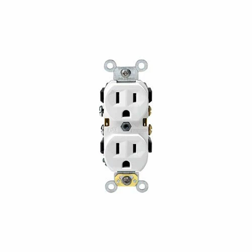 Leviton CR15-W 15A, 125V, Duplex Receptacle, Self Grounding, White - Pkg Qty 10 3 Leviton CR15-W 15A, 125V, Duplex Receptacle, Self Grounding, White - Pkg Qty 10