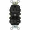Leviton CR20-E 20A, 125V, Duplex Receptacle, Self Grounding, Black - Pkg Qty 10 -Switches, Receptacles & Sensors Sales LEV CR20 E