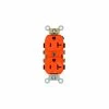 Leviton CR20-O 20A, 125V, Duplex Receptacle, Self Grounding, Orange - Pkg Qty 10