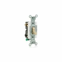Leviton Cs215-2gy 15a, 120/277v, Double-Pole, Grounding, Gray