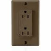 Leviton T5280 Tamper Resistant Decora Duplex Surge Suppressor Recpt., 15a, Brown -Switches, Receptacles & Sensors Sales LEV T5280