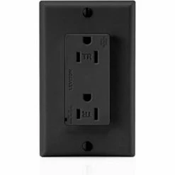 Leviton T5280-E Tamper Resistant Decora Duplex Surge Suppressor Recpt 15a, Black