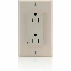 Leviton T5280-T Tamper Resist. Decora Dplx Surge Suppressor Recpt 15a, Lt. Alm.