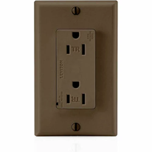 Leviton T5280 Tamper Resistant Decora Duplex Surge Suppressor Recpt., 15a, Brown 3 Leviton T5280 Tamper Resistant Decora Duplex Surge Suppressor Recpt., 15a, Brown