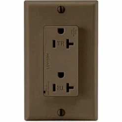 Leviton T5380 Tamper Resistant Decora Duplex Surge Suppressor Recpt, 20a, Brown