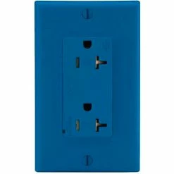 Leviton T5380-B Tamper Resistant Decora Duplex Surge Suppressor Recpt 20a, Blue