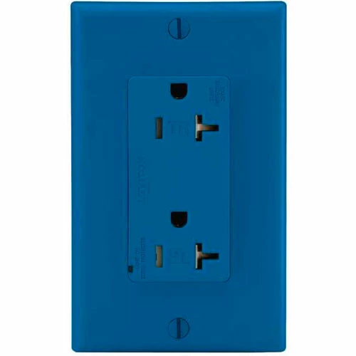 Leviton T5380-B Tamper Resistant Decora Duplex Surge Suppressor Recpt 20a, Blue 3 Leviton T5380-B Tamper Resistant Decora Duplex Surge Suppressor Recpt 20a, Blue