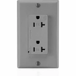 Leviton T5380-Gy Tamper Resistant Decora Duplex Surge Suppressor Recpt 20a, Gray